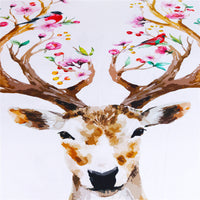 HKM-300627 Flowers Antler Duvet Cover and Pillow Shams Set in Various Sizes