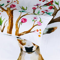 HKM-300627 Flowers Antler Duvet Cover and Pillow Shams Set in Various Sizes