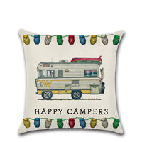 HKM-300755 Cartoon Camper RV Series Linen Pillow Cover 45x45cm