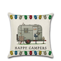 HKM-300755 Cartoon Camper RV Series Linen Pillow Cover 45x45cm