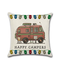 HKM-300755 Cartoon Camper RV Series Linen Pillow Cover 45x45cm