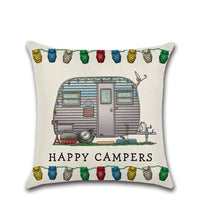HKM-300755 Cartoon Camper RV Series Linen Pillow Cover 45x45cm