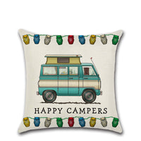 HKM-300755 Cartoon Camper RV Series Linen Pillow Cover 45x45cm
