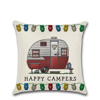 HKM-300755 Cartoon Camper RV Series Linen Pillow Cover 45x45cm