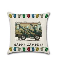 HKM-300755 Cartoon Camper RV Series Linen Pillow Cover 45x45cm