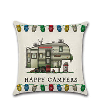 HKM-300755 Cartoon Camper RV Series Linen Pillow Cover 45x45cm