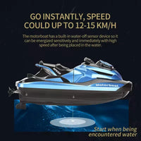 HKM-300883 Mini Remote-Controlled Waterproof Motorboat for Water Racing Games, Suitable for Ages 5 and Up, Outdoor Fun