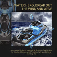 HKM-300883 Mini Remote-Controlled Waterproof Motorboat for Water Racing Games, Suitable for Ages 5 and Up, Outdoor Fun