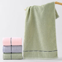 HKM-300883 Thick Absorbent Pure Cotton Towel in Green, Pink, and Gray