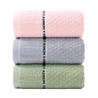 HKM-300883 Thick Absorbent Pure Cotton Towel in Green, Pink, and Gray