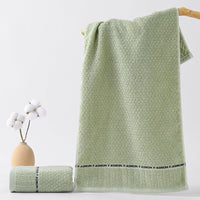 HKM-300883 Thick Absorbent Pure Cotton Towel in Green, Pink, and Gray