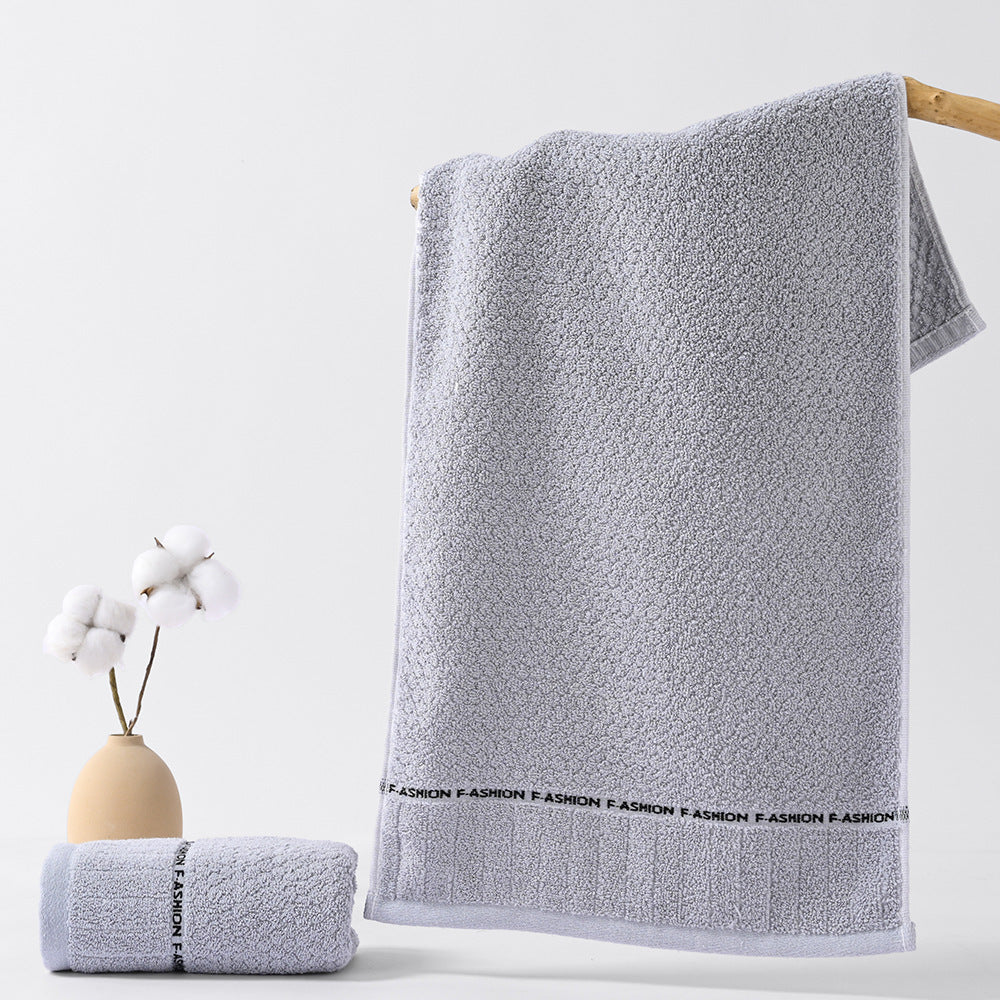 HKM-300883 Thick Absorbent Pure Cotton Towel in Green, Pink, and Gray