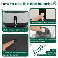 HKM-301075 Only Supports Self Pickup Dog Ball Thrower, Automatic Ball Launcher, Indoor-Outdoor Interactive Dog Toy With Three Scopes, Includes Balls And A Data Cable, Grey-Green
