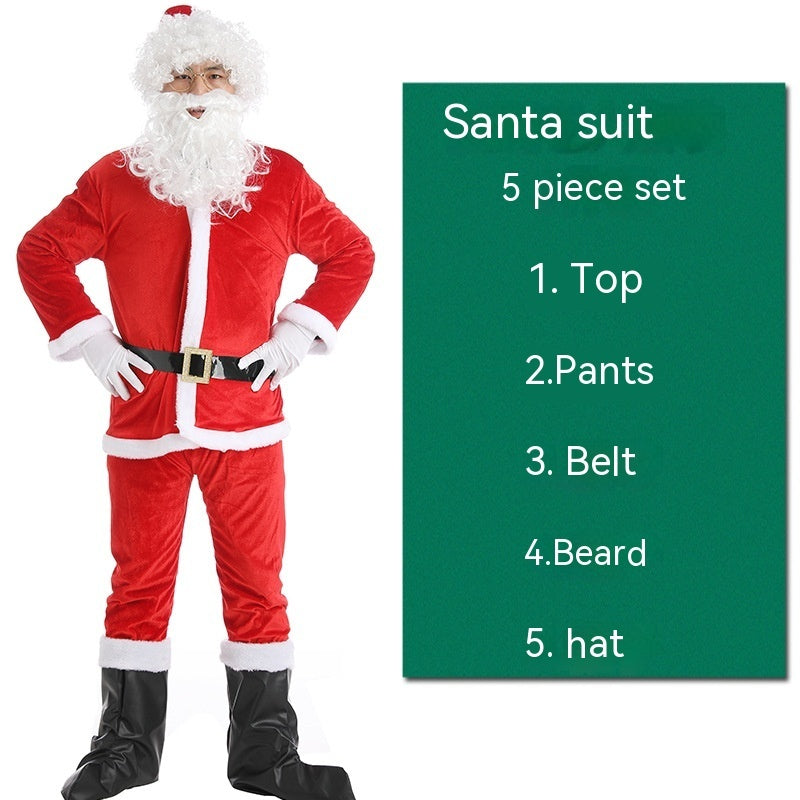 HKM-301075 Santa Claus Costume Set for Men and Women – 5 to 10 Piece Options in Polyester Fiber