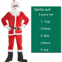 HKM-301075 Santa Claus Costume Set for Men and Women – 5 to 10 Piece Options in Polyester Fiber