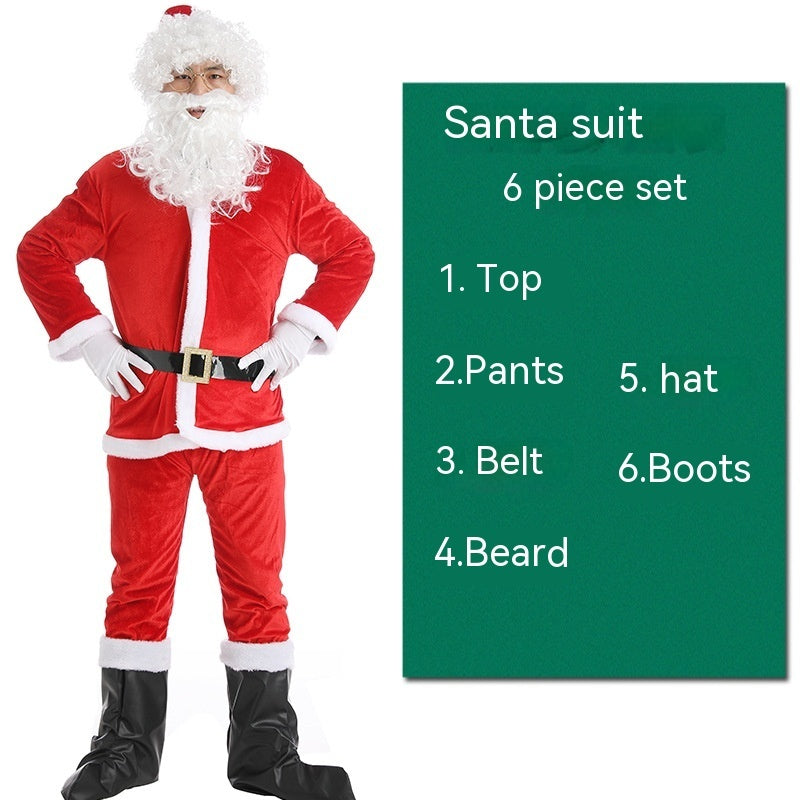 HKM-301075 Santa Claus Costume Set for Men and Women – 5 to 10 Piece Options in Polyester Fiber