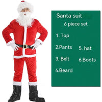 HKM-301075 Santa Claus Costume Set for Men and Women – 5 to 10 Piece Options in Polyester Fiber
