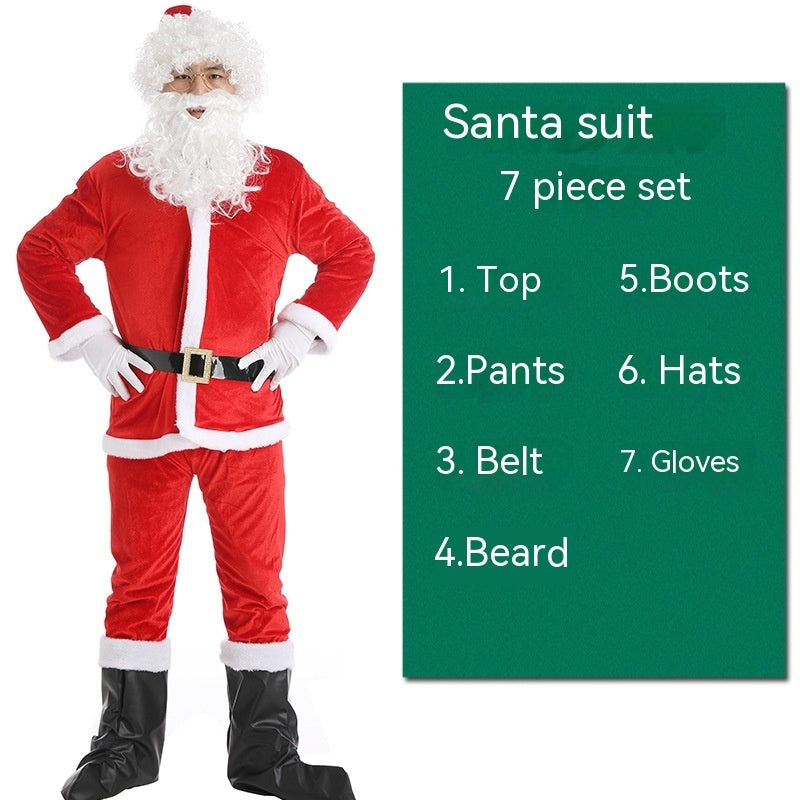 HKM-301075 Santa Claus Costume Set for Men and Women – 5 to 10 Piece Options in Polyester Fiber