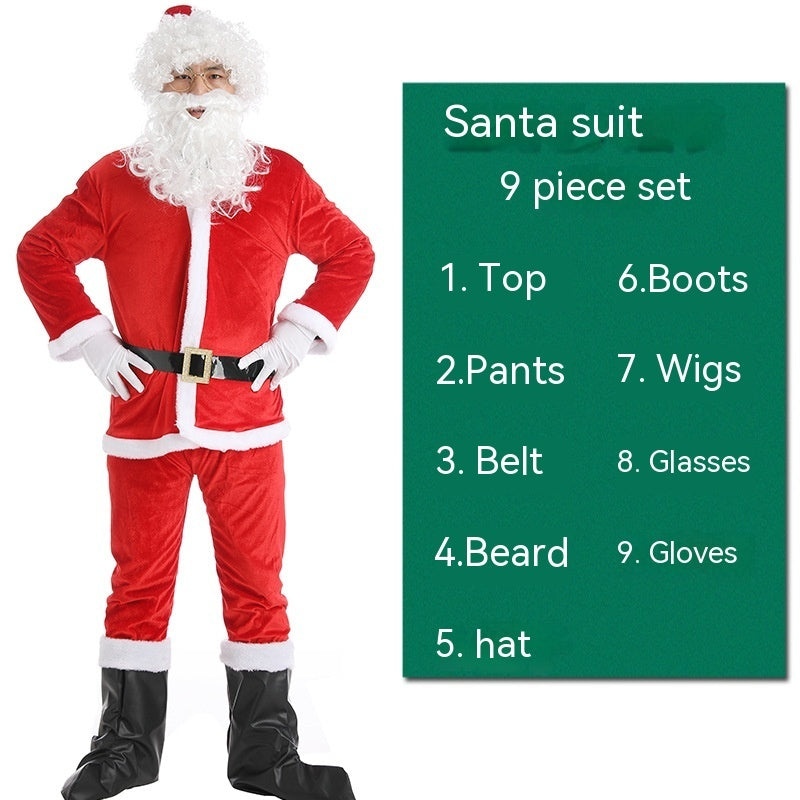 HKM-301075 Santa Claus Costume Set for Men and Women – 5 to 10 Piece Options in Polyester Fiber