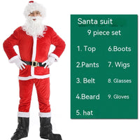 HKM-301075 Santa Claus Costume Set for Men and Women – 5 to 10 Piece Options in Polyester Fiber