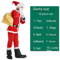 HKM-301075 Santa Claus Costume Set for Men and Women – 5 to 10 Piece Options in Polyester Fiber