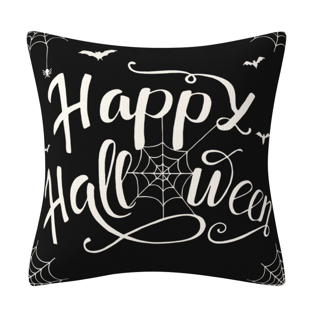 KTX-301139 Halloween-Themed Linen Pillow Cover 45cm x 45cm Cushion with PP Cotton Filler