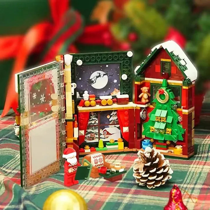 Creative Building Block Set Featuring Santa Claus and Christmas Album Theme for Kids