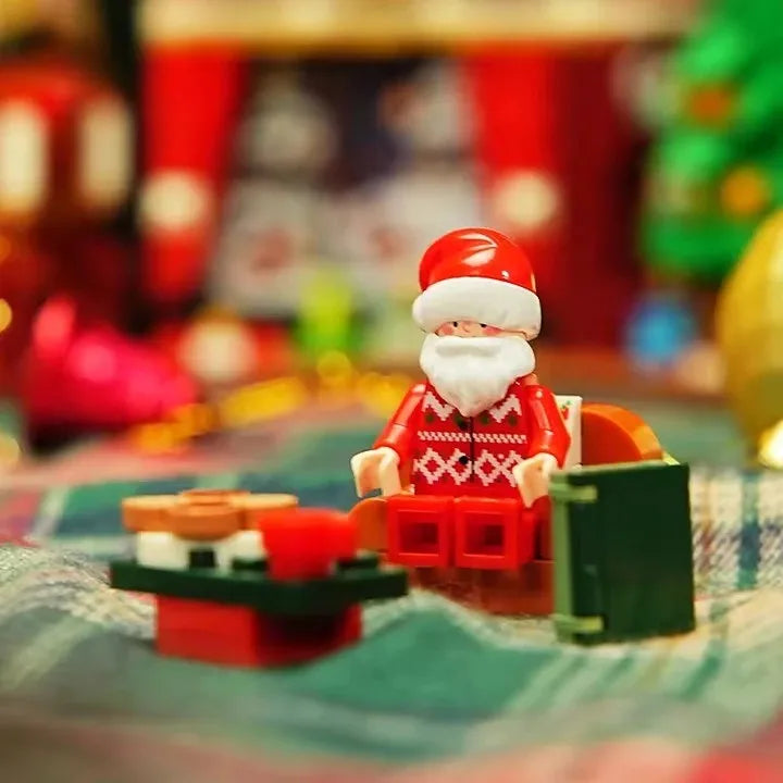 Creative Building Block Set Featuring Santa Claus and Christmas Album Theme for Kids