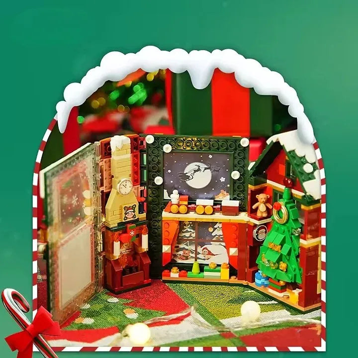 Creative Building Block Set Featuring Santa Claus and Christmas Album Theme for Kids