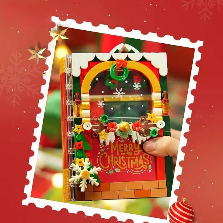 Creative Building Block Set Featuring Santa Claus and Christmas Album Theme for Kids