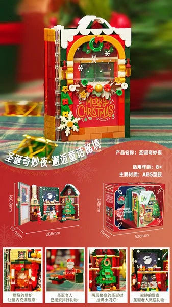Creative Building Block Set Featuring Santa Claus and Christmas Album Theme for Kids