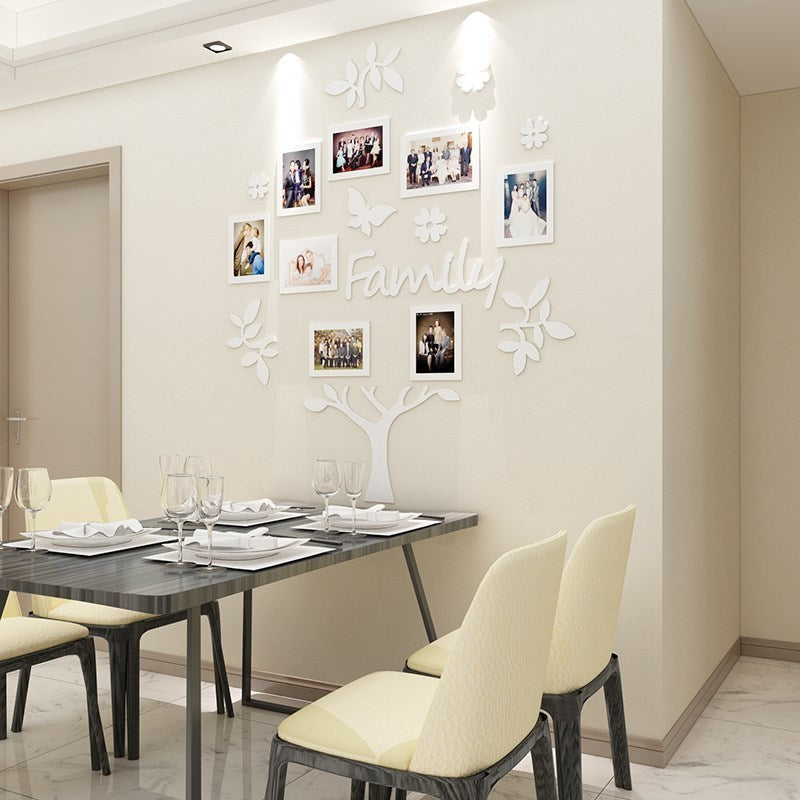 HKM-301395 3D Wall Sticker Photo Frame Tree Design - Acrylic Plant Flowers - Various Sizes Available