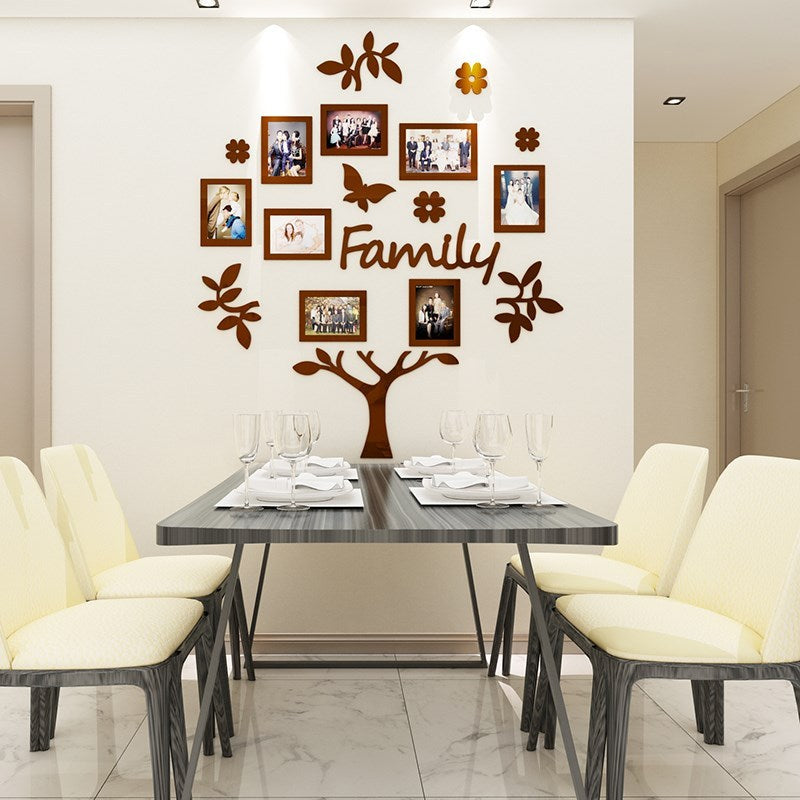 HKM-301395 3D Wall Sticker Photo Frame Tree Design - Acrylic Plant Flowers - Various Sizes Available
