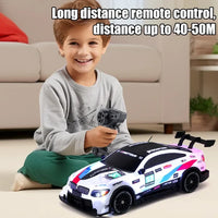 HKM-301459 1/16 Scale 2.4GHz High Speed RC Drift Car with Luminous Body, 4WD, Replaceable Tires, Multi-Function and Indoor/Outdoor Use