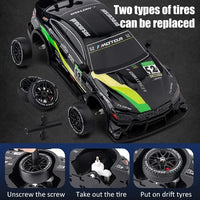 HKM-301459 1/16 Scale 2.4GHz High Speed RC Drift Car with Luminous Body, 4WD, Replaceable Tires, Multi-Function and Indoor/Outdoor Use