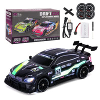HKM-301459 1/16 Scale 2.4GHz High Speed RC Drift Car with Luminous Body, 4WD, Replaceable Tires, Multi-Function and Indoor/Outdoor Use