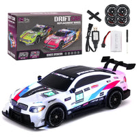 HKM-301459 1/16 Scale 2.4GHz High Speed RC Drift Car with Luminous Body, 4WD, Replaceable Tires, Multi-Function and Indoor/Outdoor Use