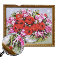 HKM-301459 3D Diamond Flower Feather Art - Full Square/Round Diamond Painting for Home Decoration