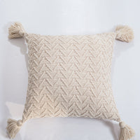 HKM-301523 Solid Color Knitted Chenille Pillowcase - 45x45cm in Yellow, Khaki, Green, Rice Apricot, Gray, Dark Gray, Blue, White, Pink
