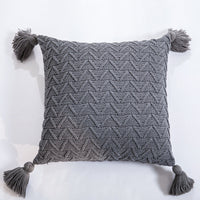 HKM-301523 Solid Color Knitted Chenille Pillowcase - 45x45cm in Yellow, Khaki, Green, Rice Apricot, Gray, Dark Gray, Blue, White, Pink