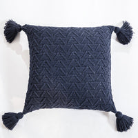 HKM-301523 Solid Color Knitted Chenille Pillowcase - 45x45cm in Yellow, Khaki, Green, Rice Apricot, Gray, Dark Gray, Blue, White, Pink