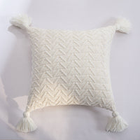 HKM-301523 Solid Color Knitted Chenille Pillowcase - 45x45cm in Yellow, Khaki, Green, Rice Apricot, Gray, Dark Gray, Blue, White, Pink