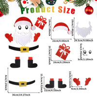 HKM-301587 Christmas Door Stickers Set - Santa Claus & Snowman Felt Decorations for Home, Garage, and Windows