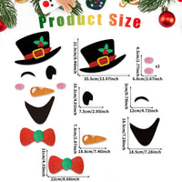 HKM-301587 Christmas Door Stickers Set - Santa Claus & Snowman Felt Decorations for Home, Garage, and Windows