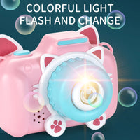 HKM-301715 Electric Bubble Camera Machine Toy with Music and Lights for Outdoor Play - Perfect for Kids Aged 2 to 4 Years