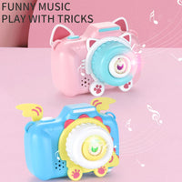 HKM-301715 Electric Bubble Camera Machine Toy with Music and Lights for Outdoor Play - Perfect for Kids Aged 2 to 4 Years