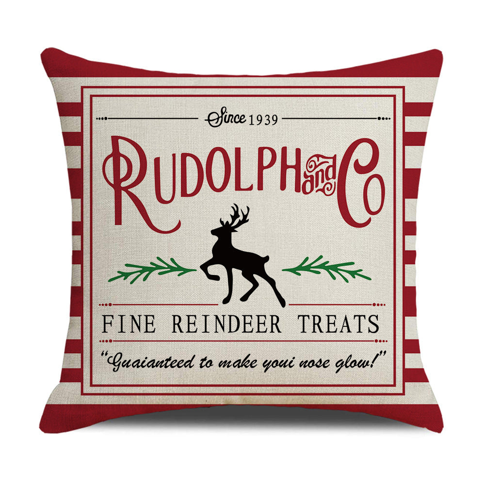 HKM-301843 Red Letter Festival Themed Throw Pillow Cover, 45x45cm Polyester Design