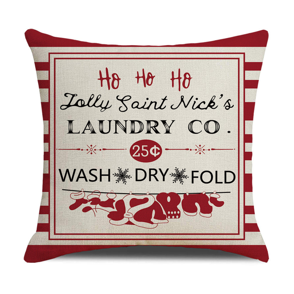 HKM-301843 Red Letter Festival Themed Throw Pillow Cover, 45x45cm Polyester Design
