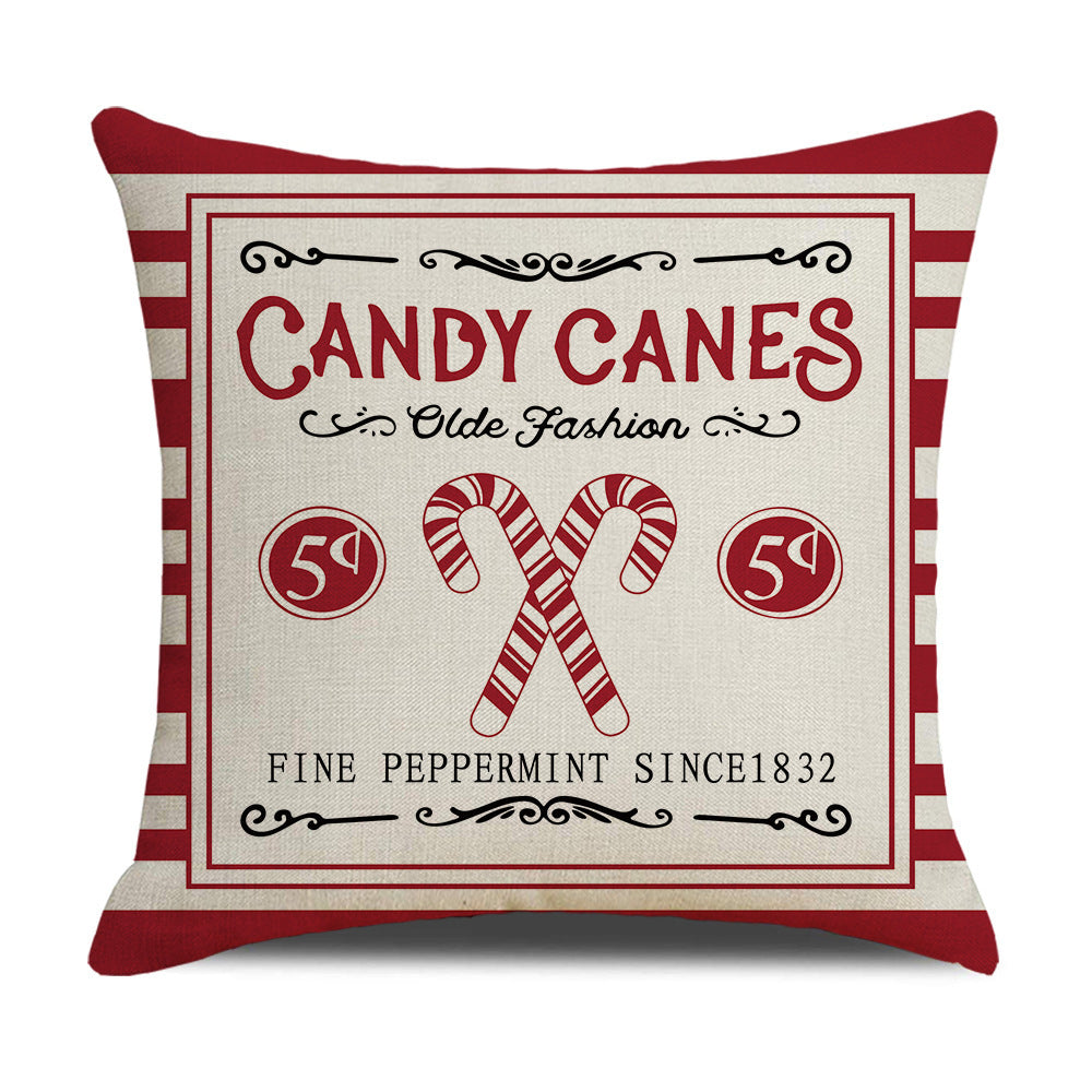 HKM-301843 Red Letter Festival Themed Throw Pillow Cover, 45x45cm Polyester Design