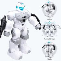 HKM-302035 Future Warrior Smart Programming Robot Toy with Sound, Light, and Remote Control - Educational and Musical Fun for Ages 6 and Up